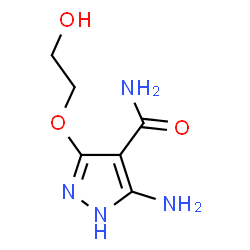ChemSpider 2D Image | 5-Amino-3-(2-hydroxyethoxy)-1H-pyrazole-4-carboxamide | C6H10N4O3