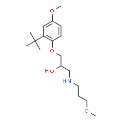 ChemSpider 2D Image | 1-[4-Methoxy-2-(2-methyl-2-propanyl)phenoxy]-3-[(3-methoxypropyl)amino]-2-propanol | C18H31NO4