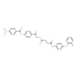 ChemSpider 2D Image | 4-{[(4-{[4-(2-Methylphenoxy)phenyl]amino}-4-oxobutanoyl)oxy]acetyl}phenyl 4-nitrobenzoate | C32H26N2O9