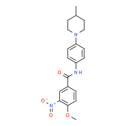 ChemSpider 2D Image | 4-Methoxy-N-[4-(4-methyl-1-piperidinyl)phenyl]-3-nitrobenzamide | C20H23N3O4