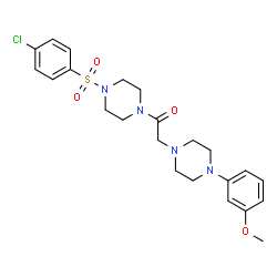 ChemSpider 2D Image | 1-{4-[(4-Chlorophenyl)sulfonyl]-1-piperazinyl}-2-[4-(3-methoxyphenyl)-1-piperazinyl]ethanone | C23H29ClN4O4S