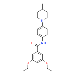 ChemSpider 2D Image | 3,5-Diethoxy-N-[4-(4-methyl-1-piperidinyl)phenyl]benzamide | C23H30N2O3