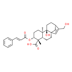 ChemSpider 2D Image | (3alpha,5beta,8alpha,9beta,10alpha,13alpha)-9,17-Dihydroxy-3-{[(2E)-3-phenyl-2-propenoyl]oxy}kaur-15-en-18-oic acid | C29H36O6