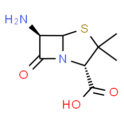 ChemSpider 2D Image | (2S,6R)-6-Amino-3,3-dimethyl-7-oxo-4-thia-1-azabicyclo[3.2.0]heptane-2-carboxylic acid | C8H12N2O3S