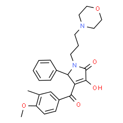 ChemSpider 2D Image | 3-Hydroxy-4-(4-methoxy-3-methylbenzoyl)-1-[3-(4-morpholinyl)propyl]-5-phenyl-1,5-dihydro-2H-pyrrol-2-one | C26H30N2O5