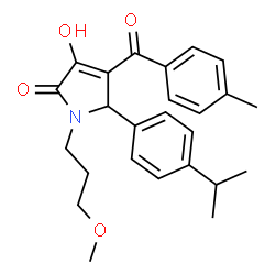 ChemSpider 2D Image | 3-Hydroxy-5-(4-isopropylphenyl)-1-(3-methoxypropyl)-4-(4-methylbenzoyl)-1,5-dihydro-2H-pyrrol-2-one | C25H29NO4