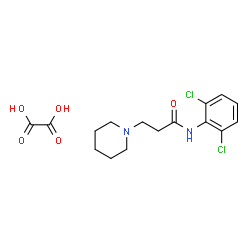 ChemSpider 2D Image | N-(2,6-Dichlorophenyl)-3-(1-piperidinyl)propanamide ethanedioate (1:1) | C16H20Cl2N2O5