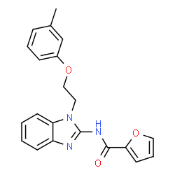 ChemSpider 2D Image | N-{1-[2-(3-Methylphenoxy)ethyl]-1H-benzimidazol-2-yl}-2-furamide | C21H19N3O3