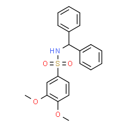 ChemSpider 2D Image | N-(Diphenylmethyl)-3,4-dimethoxybenzenesulfonamide | C21H21NO4S