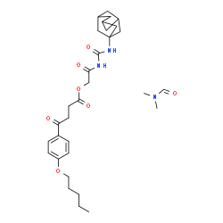 ChemSpider 2D Image | 2-[(Adamantan-1-ylcarbamoyl)amino]-2-oxoethyl 4-oxo-4-[4-(pentyloxy)phenyl]butanoate - N,N-dimethylformamide (1:1) | C31H45N3O7