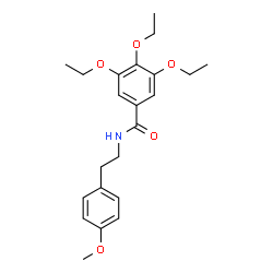 ChemSpider 2D Image | 3,4,5-Triethoxy-N-[2-(4-methoxyphenyl)ethyl]benzamide | C22H29NO5