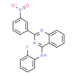 ChemSpider 2D Image | N-(2-Fluorophenyl)-2-(3-nitrophenyl)-4-quinazolinamine | C20H13FN4O2