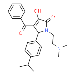 ChemSpider 2D Image | 4-Benzoyl-1-[2-(dimethylamino)ethyl]-3-hydroxy-5-(4-isopropylphenyl)-1,5-dihydro-2H-pyrrol-2-one | C24H28N2O3