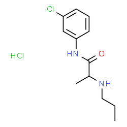 ChemSpider 2D Image | N-(3-Chlorophenyl)-N~2~-propylalaninamide hydrochloride (1:1) | C12H18Cl2N2O