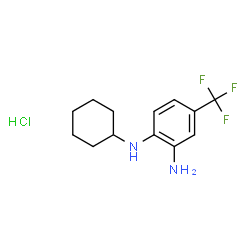 ChemSpider 2D Image | N~1~-Cyclohexyl-4-(trifluoromethyl)-1,2-benzenediamine hydrochloride (1:1) | C13H18ClF3N2