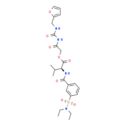 ChemSpider 2D Image | 2-{[(2-Furylmethyl)carbamoyl]amino}-2-oxoethyl N-[3-(diethylsulfamoyl)benzoyl]-L-valinate | C24H32N4O8S