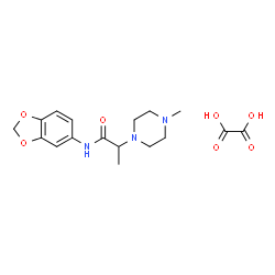 ChemSpider 2D Image | N-(1,3-Benzodioxol-5-yl)-2-(4-methyl-1-piperazinyl)propanamide ethanedioate (1:1) | C17H23N3O7