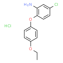 ChemSpider 2D Image | 5-chloro-2-(4-ethoxyphenoxy)aniline hydrochloride | C14H15Cl2NO2