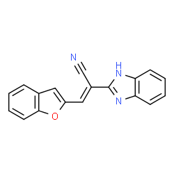 ChemSpider 2D Image | (2E)-2-(1H-Benzimidazol-2-yl)-3-(1-benzofuran-2-yl)acrylonitrile | C18H11N3O