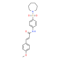 ChemSpider 2D Image | (2E)-N-[4-(1-Azepanylsulfonyl)phenyl]-3-(4-methoxyphenyl)acrylamide | C22H26N2O4S