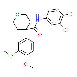 ChemSpider 2D Image | N-(3,4-Dichlorophenyl)-4-(3,4-dimethoxyphenyl)tetrahydro-2H-pyran-4-carboxamide | C20H21Cl2NO4
