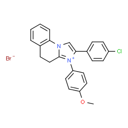 ChemSpider 2D Image | 2-(4-Chlorophenyl)-3-(4-methoxyphenyl)-4,5-dihydroimidazo[1,2-a]quinolin-3-ium bromide | C24H20BrClN2O