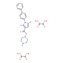 ChemSpider 2D Image | 1-[1-(4-Biphenylyl)-2,5-dimethyl-1H-pyrrol-3-yl]-2-(4-methyl-1-piperazinyl)ethanone ethanedioate (1:2) | C29H33N3O9