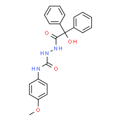 ChemSpider 2D Image | 2-[Hydroxy(diphenyl)acetyl]-N-(4-methoxyphenyl)hydrazinecarboxamide | C22H21N3O4