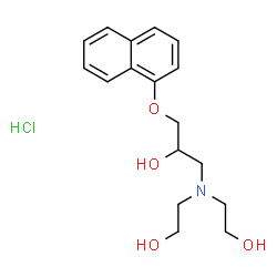 ChemSpider 2D Image | 1-[Bis(2-hydroxyethyl)amino]-3-(1-naphthyloxy)-2-propanol hydrochloride (1:1) | C17H24ClNO4