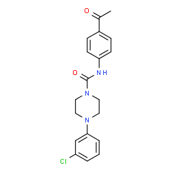 ChemSpider 2D Image | N-(4-Acetylphenyl)-4-(3-chlorophenyl)-1-piperazinecarboxamide | C19H20ClN3O2