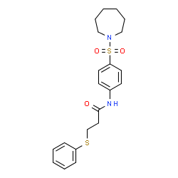 ChemSpider 2D Image | N-[4-(1-Azepanylsulfonyl)phenyl]-3-(phenylsulfanyl)propanamide | C21H26N2O3S2