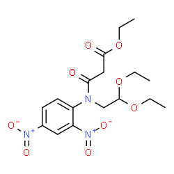 ChemSpider 2D Image | Ethyl 3-[(2,2-diethoxyethyl)(2,4-dinitrophenyl)amino]-3-oxopropanoate | C17H23N3O9