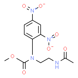 ChemSpider 2D Image | Methyl (2-acetamidoethyl)(2,4-dinitrophenyl)carbamate | C12H14N4O7