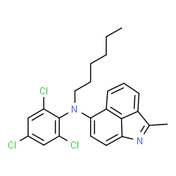 ChemSpider 2D Image | N-Hexyl-2-methyl-N-(2,4,6-trichlorophenyl)benzo[cd]indol-6-amine | C24H23Cl3N2