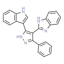 ChemSpider 2D Image | 2-[5-(1H-Indol-3-yl)-3-phenyl-1H-pyrazol-4-yl]-1H-benzimidazole | C24H17N5