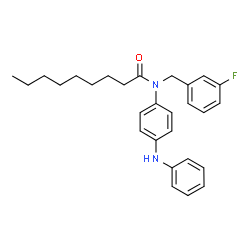 ChemSpider 2D Image | N-(4-Anilinophenyl)-N-(3-fluorobenzyl)nonanamide | C28H33FN2O