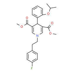 ChemSpider 2D Image | Dimethyl 1-[2-(4-fluorophenyl)ethyl]-4-(2-isopropoxyphenyl)-1,4-dihydro-3,5-pyridinedicarboxylate | C26H28FNO5