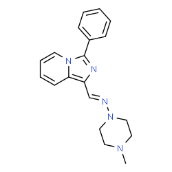 ChemSpider 2D Image | 4-Methyl-N-[(E)-(3-phenylimidazo[1,5-a]pyridin-1-yl)methylene]piperazin-1-amine | C19H21N5