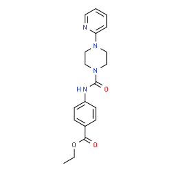 ChemSpider 2D Image | Ethyl 4-({[4-(2-pyridinyl)-1-piperazinyl]carbonyl}amino)benzoate | C19H22N4O3