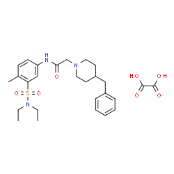 ChemSpider 2D Image | 2-(4-Benzyl-1-piperidinyl)-N-[3-(diethylsulfamoyl)-4-methylphenyl]acetamide ethanedioate (1:1) | C27H37N3O7S
