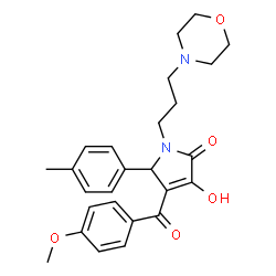 ChemSpider 2D Image | 3-Hydroxy-4-(4-methoxybenzoyl)-5-(4-methylphenyl)-1-[3-(4-morpholinyl)propyl]-1,5-dihydro-2H-pyrrol-2-one | C26H30N2O5