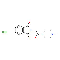 ChemSpider 2D Image | 2-[2-(4-Methyl-1-piperazinyl)-2-oxoethyl]-1H-isoindole-1,3(2H)-dione hydrochloride (1:1) | C15H18ClN3O3