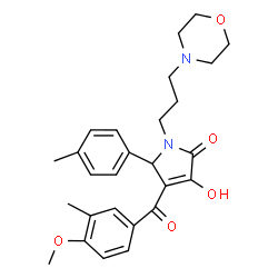 ChemSpider 2D Image | 3-Hydroxy-4-(4-methoxy-3-methylbenzoyl)-5-(4-methylphenyl)-1-[3-(4-morpholinyl)propyl]-1,5-dihydro-2H-pyrrol-2-one | C27H32N2O5