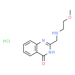 ChemSpider 2D Image | 2-{[(2-Methoxyethyl)amino]methyl}-4(1H)-quinazolinone hydrochloride (1:1) | C12H16ClN3O2