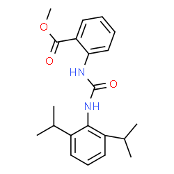 ChemSpider 2D Image | Methyl 2-{[(2,6-diisopropylphenyl)carbamoyl]amino}benzoate | C21H26N2O3