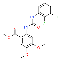 ChemSpider 2D Image | Methyl 2-{[(2,3-dichlorophenyl)carbamoyl]amino}-4,5-dimethoxybenzoate | C17H16Cl2N2O5