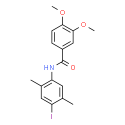 ChemSpider 2D Image | N-(4-Iodo-2,5-dimethylphenyl)-3,4-dimethoxybenzamide | C17H18INO3