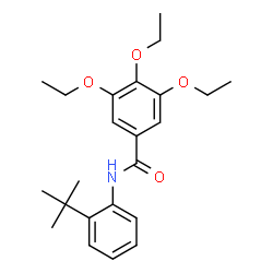 ChemSpider 2D Image | 3,4,5-Triethoxy-N-[2-(2-methyl-2-propanyl)phenyl]benzamide | C23H31NO4