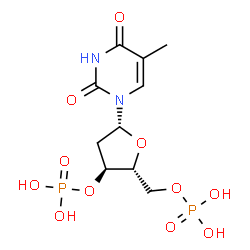 ChemSpider 2D Image | Thymidine 3',5'-bis(dihydrogen phosphate) | C10H16N2O11P2
