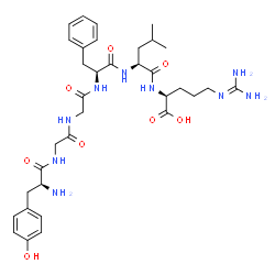 ChemSpider 2D Image | L-Tyrosylglycylglycyl-L-phenylalanyl-L-leucyl-N~5~-(diaminomethylene)-L-ornithine | C34H49N9O8